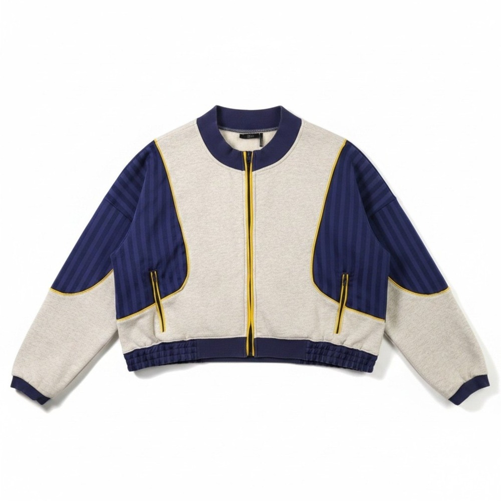 Urban Outfitters Out From Under Jacket Womens M Gray Carter Varsity Crop Zip Up